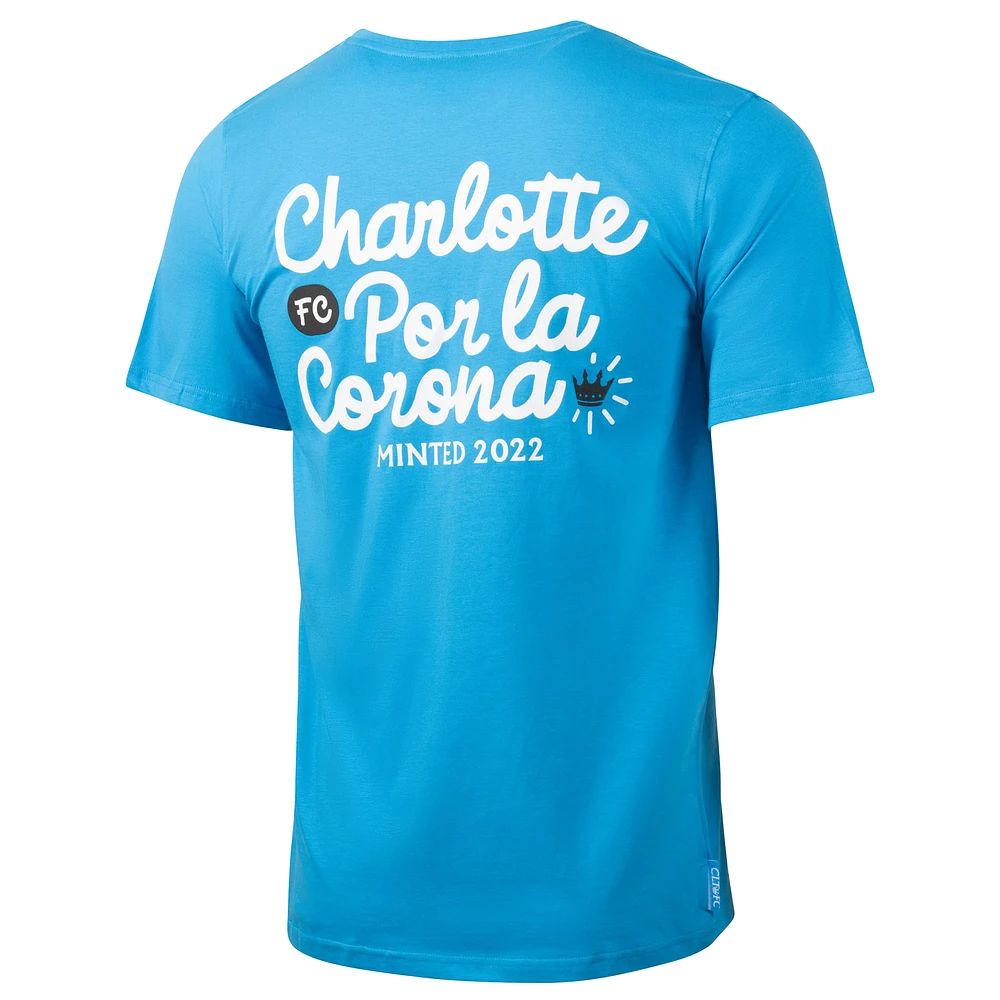 T-shirt décontracté pour homme avec motif sport et logo Suède Charlotte FC bleu