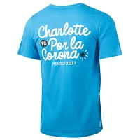 T-shirt décontracté pour homme avec motif sport et logo Suède Charlotte FC bleu