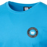 T-shirt décontracté pour homme avec motif sport et logo Suède Charlotte FC bleu