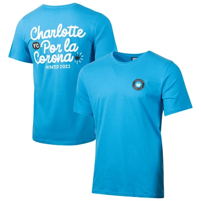 T-shirt décontracté pour homme avec motif sport et logo Suède Charlotte FC bleu