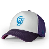 Casquette ajustable 704 Shop Charlotte FC Foam Trucker Snapback pour homme, violet/blanc