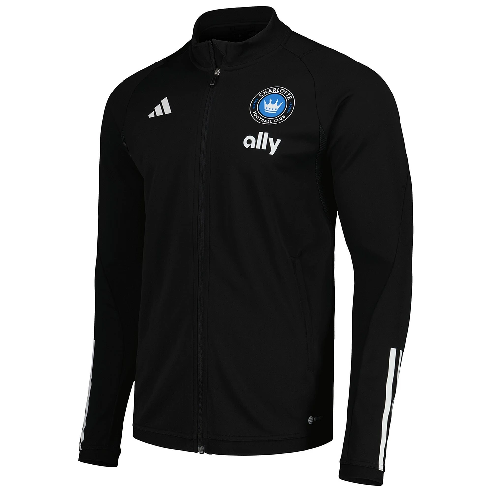 Men's adidas Black Charlotte FC 2023 On-Field AEROREADY Full-Zip Training Top