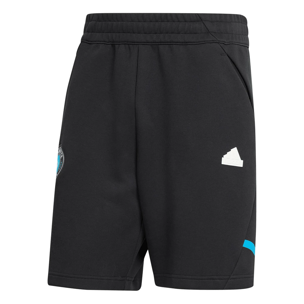 Short de voyage adidas noir Charlotte FC 2024 pour homme