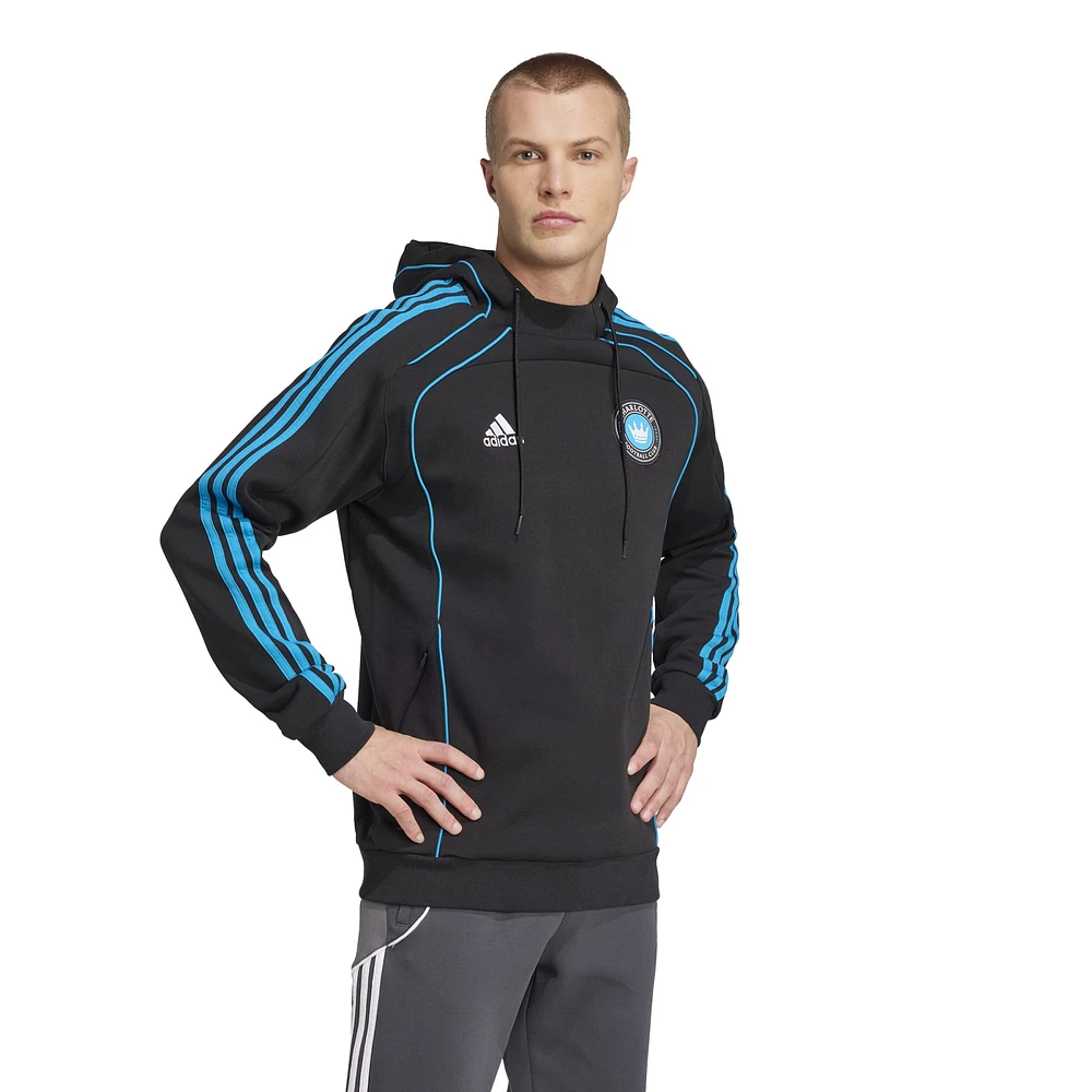 Men's adidas Black Charlotte FC 2025 Travel Pullover Hoodie