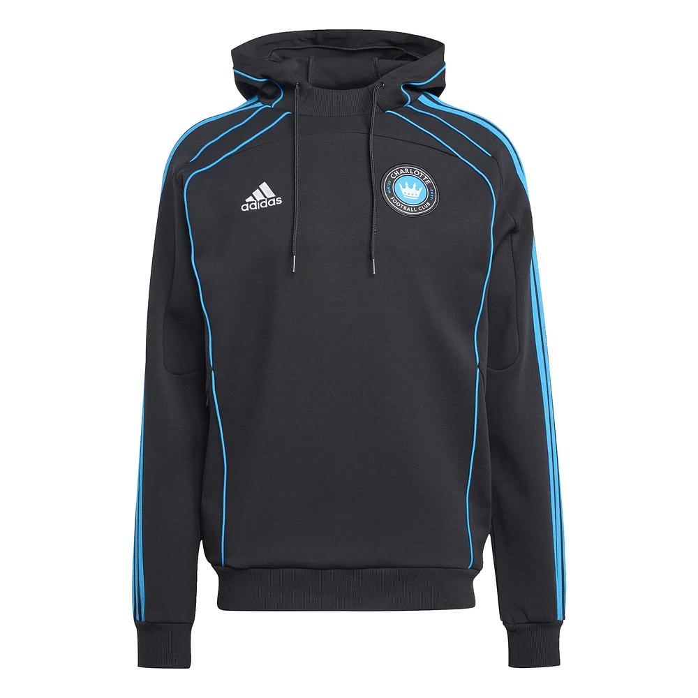 Men's adidas Black Charlotte FC 2025 Travel Pullover Hoodie