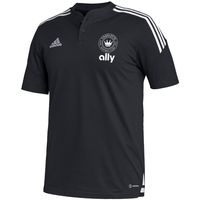 Men's adidas Black Charlotte FC Henley AEROREADY Polo