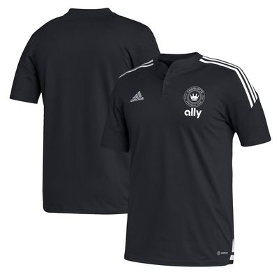 Men's adidas Black Charlotte FC Henley AEROREADY Polo