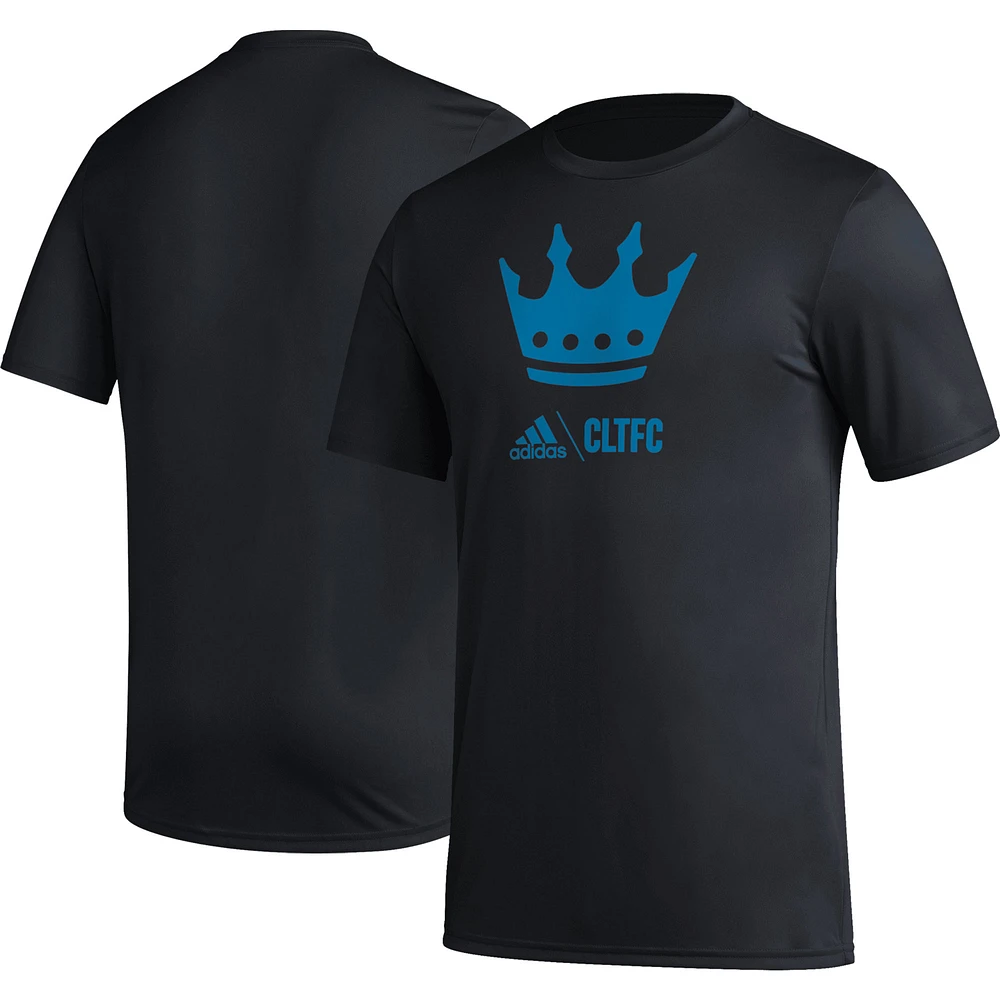 T-shirt adidas Icon Charlotte FC noir pour homme