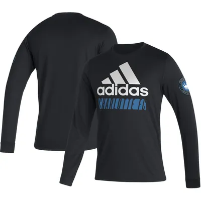 Charlotte FC adidas Vintage Performance Long Sleeve T-Shirt - Black