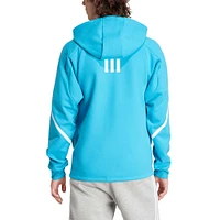 Veste bleue adidas Charlotte FC 2024 Anthem Travel à manches raglan et fermeture éclair pour homme