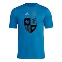 T-shirt adidas bleu Charlotte FC 2025 pour homme avec maillot Hook AEROREADY