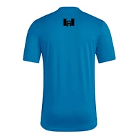 T-shirt adidas bleu Charlotte FC 2025 pour homme avec maillot Hook AEROREADY
