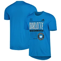 T-shirt adidas Charlotte FC Club DNA Performance pour hommes, bleu