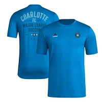 T-shirt adidas Charlotte FC Local Stoic pour homme, bleu