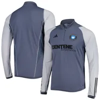 Haut d'entraînement à quart de zip AEROREADY On-Field pour homme adidas Gris Charlotte FC 2023