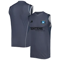 Maillot d'entraînement sans manches Charlotte FC 2023 pour homme adidas Gris