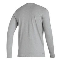 T-shirt à manches longues adidas Charlotte FC Icon gris chiné pour homme