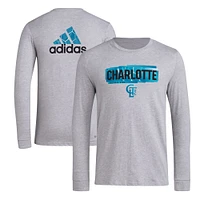 Men's adidas Heather Gray Charlotte FC Local Pop AEROREADY Long Sleeve T-Shirt