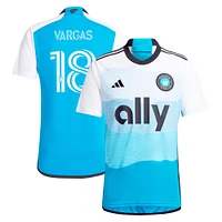 Men's adidas Kerwin Vargas Blue Charlotte FC 2024 The Carolina Kit: Explore Replica Player Jersey