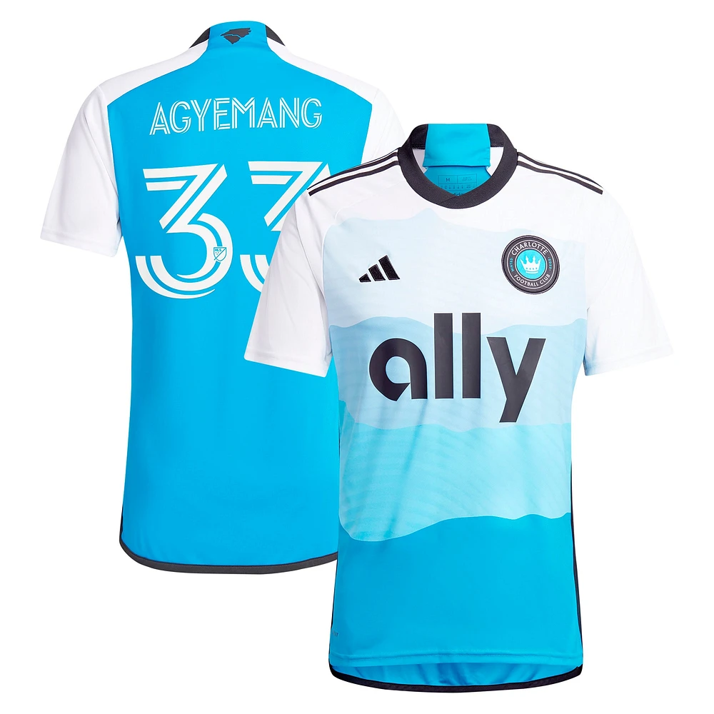 Men's adidas Patrick Agyemang Blue Charlotte FC 2024 The Carolina Kit: Explore Replica Player Jersey