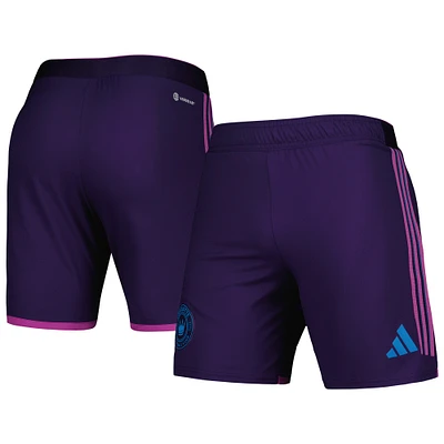 Short adidas violet Charlotte FC 2023 extérieur AEROREADY Authentic pour homme