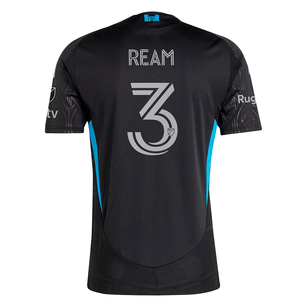 Men's adidas Tim Ream Black Charlotte FC 2025 Fortress Kit Authentic Player Jersey