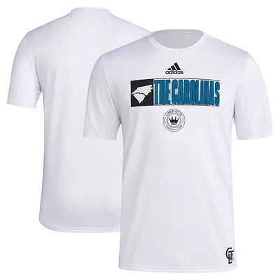 T-shirt adidas Charlotte FC 2024 Hook AEROREADY blanc pour homme