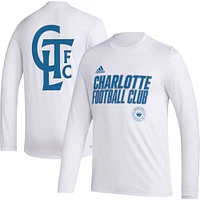 Men's adidas White Charlotte FC Jersey Hook AEROREADY Long Sleeve T-Shirt