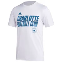 T-shirt à crochet AEROREADY adidas Charlotte FC Team pour homme, blanc