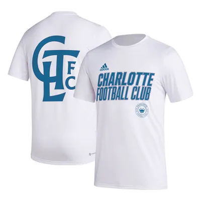 T-shirt à crochet AEROREADY adidas Charlotte FC Team pour homme, blanc