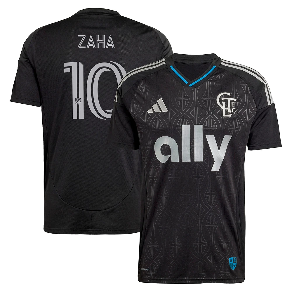 Men's adidas Wilfried Zaha Black Charlotte FC 2025 Fortress Kit Replica Player Jersey