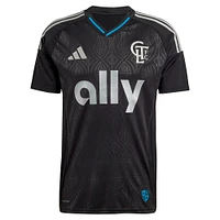 Men's adidas Wilfried Zaha Black Charlotte FC 2025 Fortress Kit Replica Player Jersey