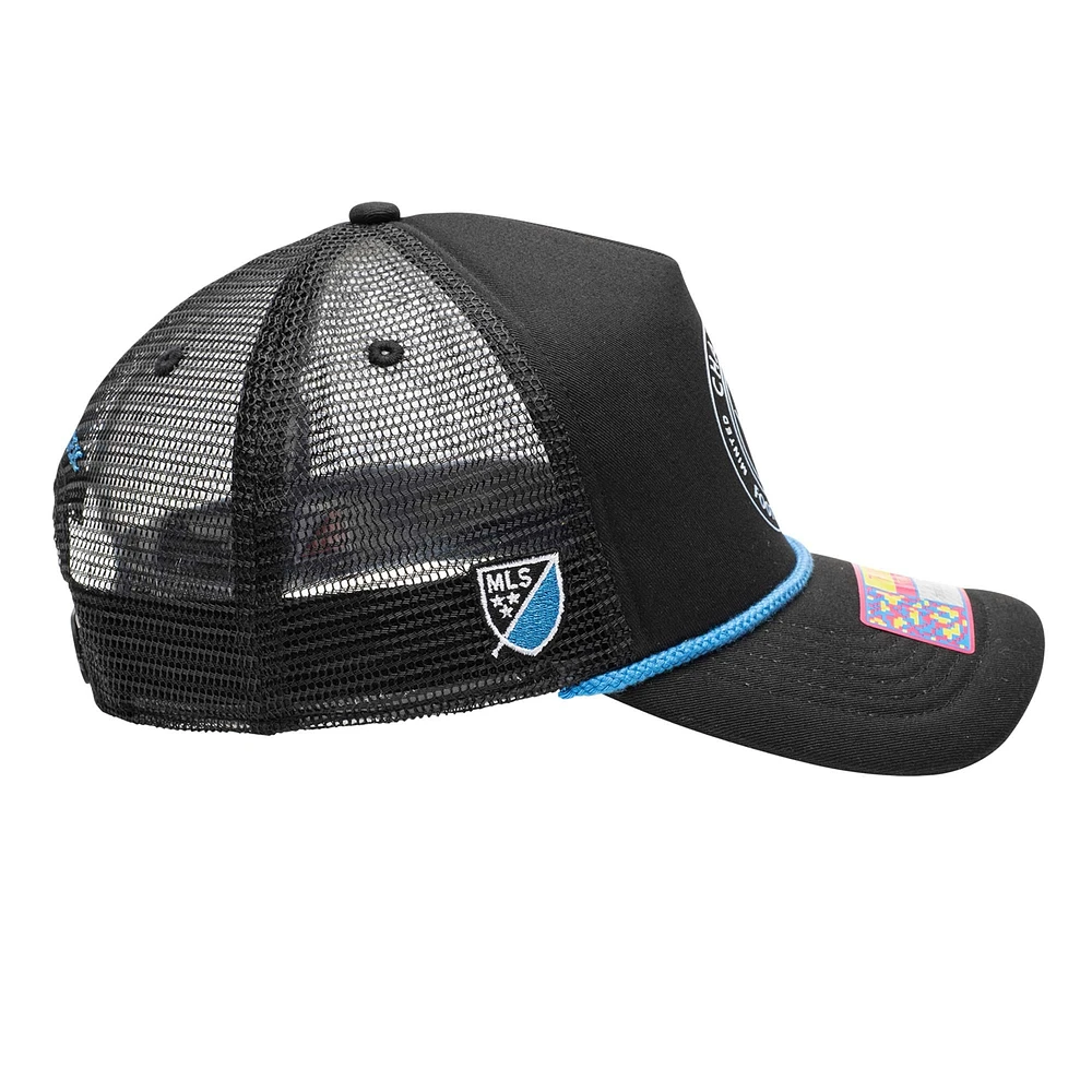 Casquette réglable noire Charlotte FC Atmosphere Trucker pour homme