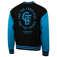 Men's Black Charlotte FC Fast Break Varsity Full-Snap Jacket