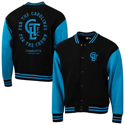 Men's Black Charlotte FC Fast Break Varsity Full-Snap Jacket