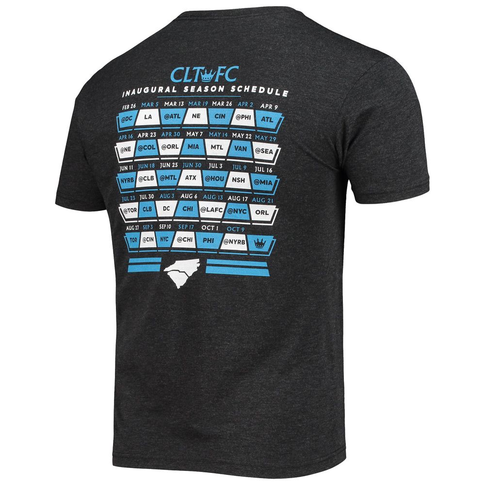 Men's Black Charlotte FC Inaugural Season Tri-Blend T-Shirt