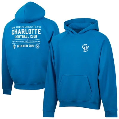Men's  Blue Charlotte FC Hometown Oversized Raglan Pullover Hoodie