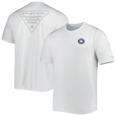 Men's Columbia White Charlotte FC Terminal Tackle Omni-Shade T-Shirt