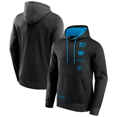 Men's Fanatics Black Charlotte FC Halftime Pullover Hoodie