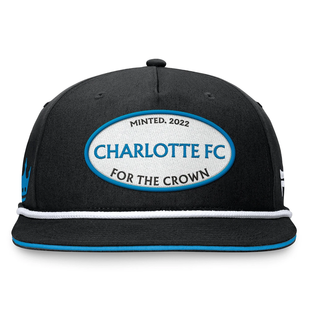 Men's Fanatics Black Charlotte FC Iron Golf Snapback Hat