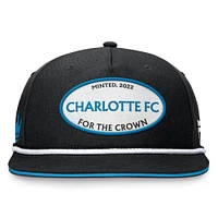 Casquette Snapback Charlotte FC Iron Golf noire de marque Fanatics pour hommes