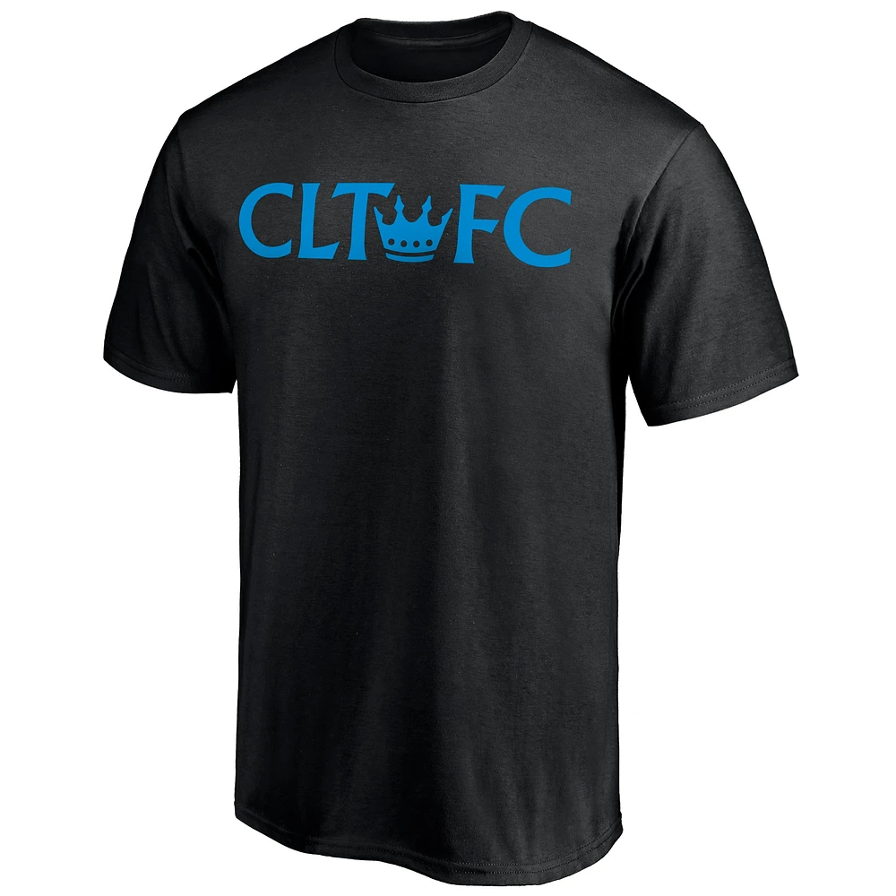 Men's Fanatics Black Charlotte FC Secondary Logo T-Shirt