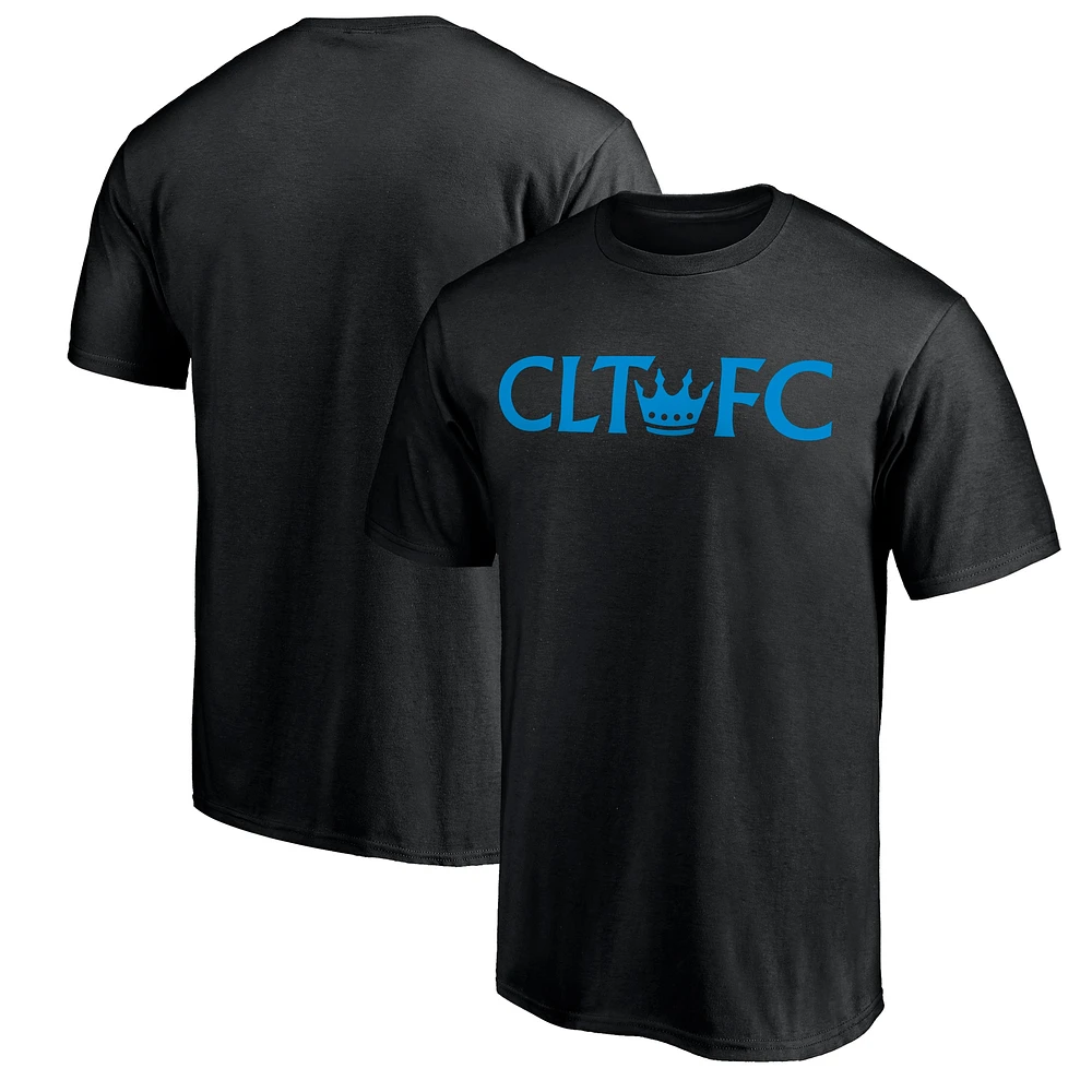 Men's Fanatics Black Charlotte FC Secondary Logo T-Shirt