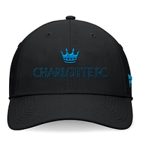 Casquette Charlotte FC Stealth Flex noire de marque Fanatics pour hommes