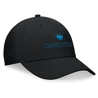 Casquette Charlotte FC Stealth Flex noire de marque Fanatics pour hommes