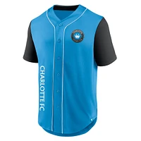 Men's Fanatics Blue Charlotte FC Balance Fashion Baseball Jersey