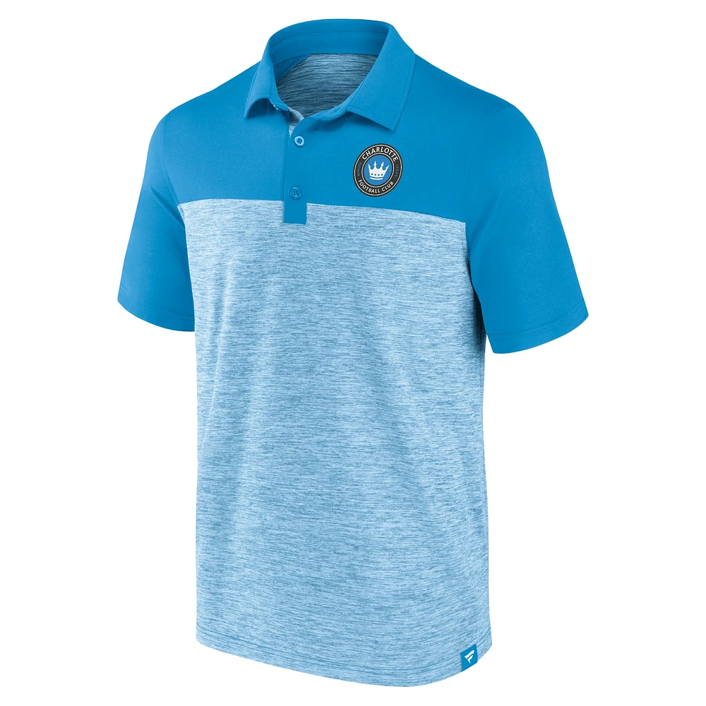 Men's Fanatics Blue Charlotte FC Clutch Space-Dye Polo