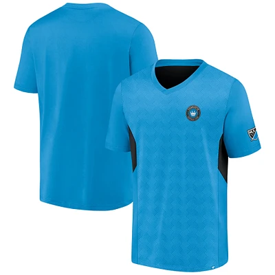 Men's Fanatics Blue Charlotte FC Extended Play V-Neck T-Shirt