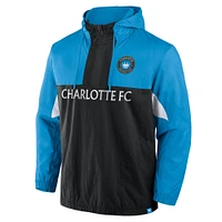 Men's Fanatics Blue Charlotte FC Free Kick Woven Quarter-Zip Hoodie Jacket