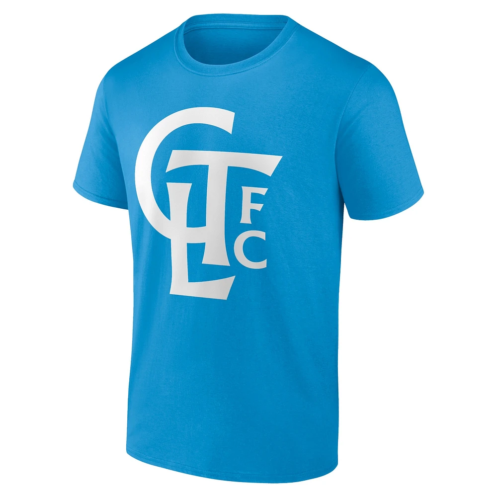 T-shirt bleu Charlotte FC Iconic Team Chant de marque Fanatics pour hommes